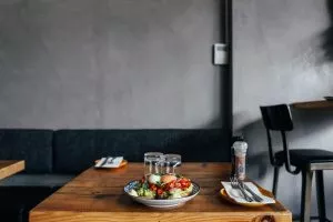 a plate of food standing on the table of some of the best restaurants in New Brunswick