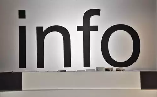 black and white Info text