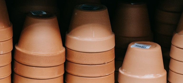 Brown stack of Ceramic Pots