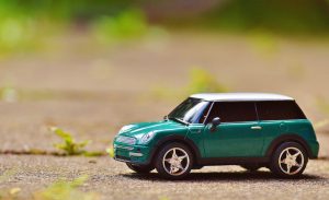 green scale model car